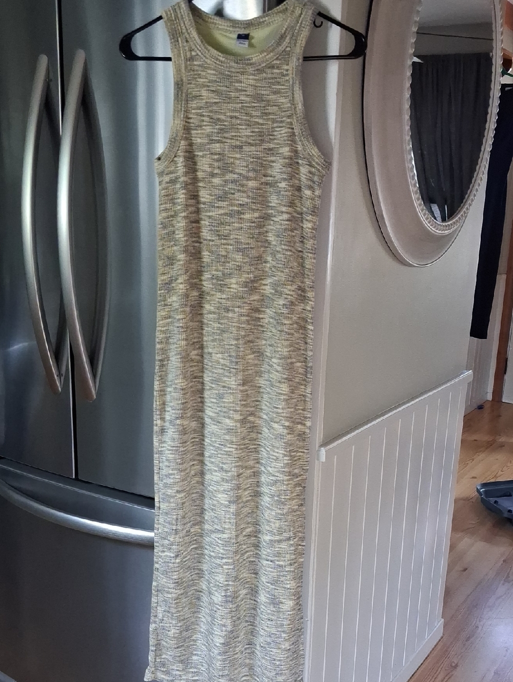 Old Navy Ribbed Maxi Dress in Yellow Heather Mint Green